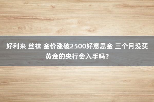 好利来 丝袜 金价涨破2500好意思金 三个月没买黄金的央行会入手吗？