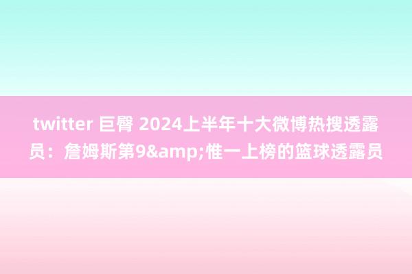 twitter 巨臀 2024上半年十大微博热搜透露员：詹姆斯第9&惟一上榜的篮球透露员