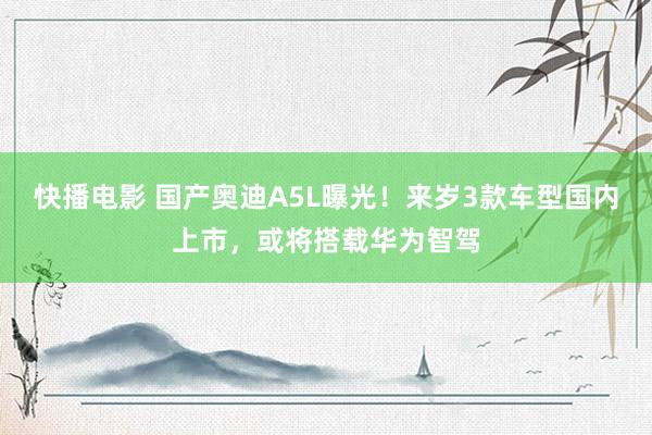 快播电影 国产奥迪A5L曝光！来岁3款车型国内上市，或将搭载华为智驾