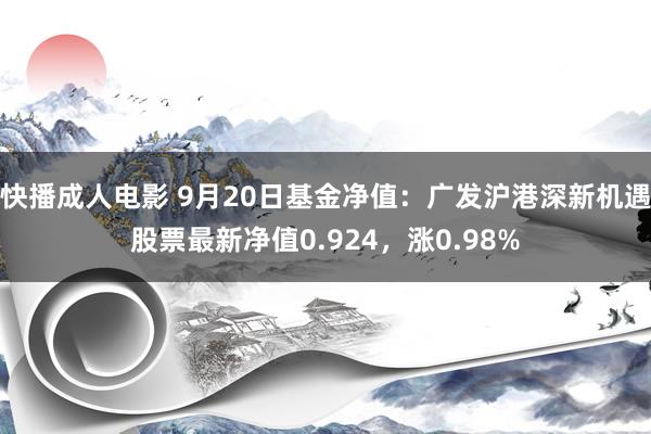 快播成人电影 9月20日基金净值：广发沪港深新机遇股票最新净值0.924，涨0.98%