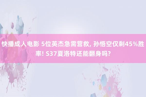 快播成人电影 5位英杰急需营救， 孙悟空仅剩45%胜率! S37夏洛特还能翻身吗?