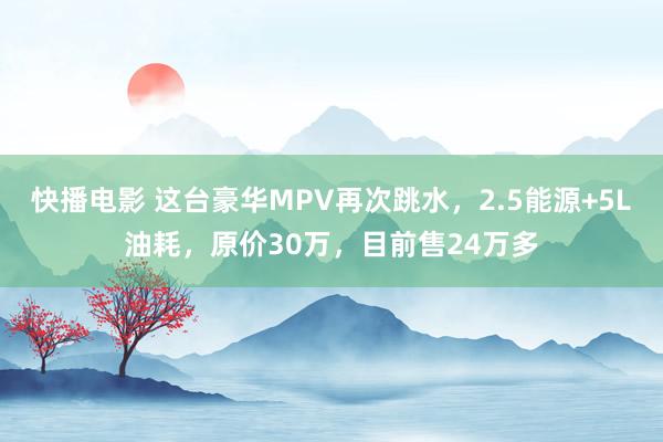 快播电影 这台豪华MPV再次跳水，2.5能源+5L油耗，原价30万，目前售24万多