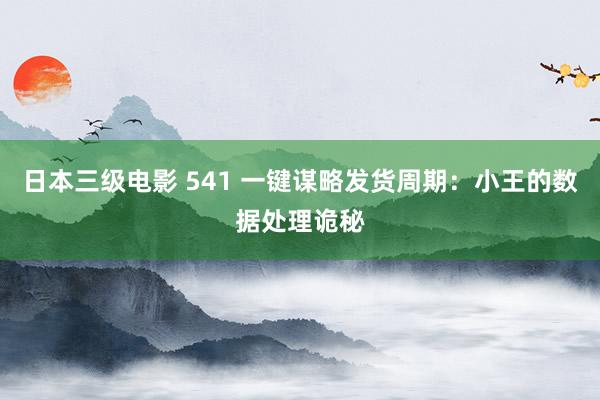 日本三级电影 541 一键谋略发货周期：小王的数据处理诡秘