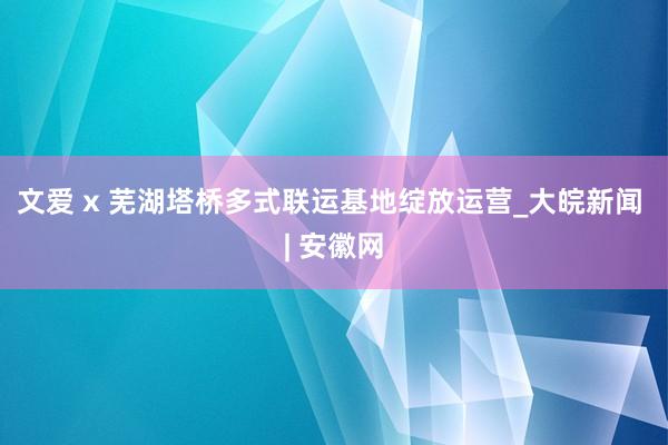 文爱 x 芜湖塔桥多式联运基地绽放运营_大皖新闻 | 安徽网