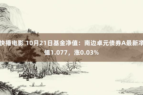 快播电影 10月21日基金净值：南边卓元债券A最新净值1.077，涨0.03%