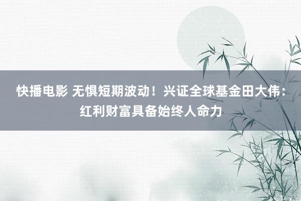 快播电影 无惧短期波动！兴证全球基金田大伟：红利财富具备始终人命力