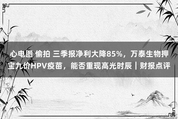 心电图 偷拍 三季报净利大降85%，万泰生物押宝九价HPV疫苗，能否重现高光时辰︱财报点评