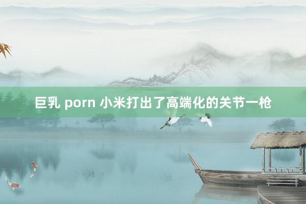 巨乳 porn 小米打出了高端化的关节一枪