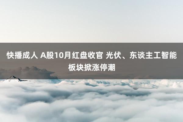 快播成人 A股10月红盘收官 光伏、东谈主工智能板块掀涨停潮