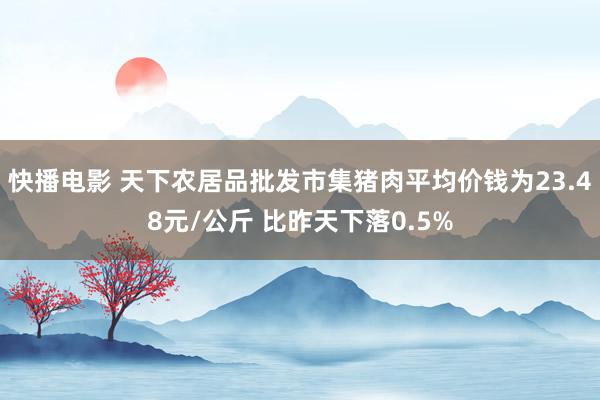 快播电影 天下农居品批发市集猪肉平均价钱为23.48元/公斤 比昨天下落0.5%