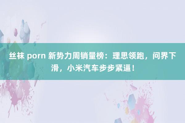 丝袜 porn 新势力周销量榜：理思领跑，问界下滑，小米汽车步步紧逼！