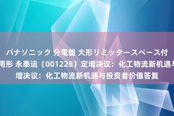 パナソニック 分電盤 大形リミッタースペース付 露出・半埋込両用形 永泰运（001228）定增决议：化工物流新机遇与投资者价值答复