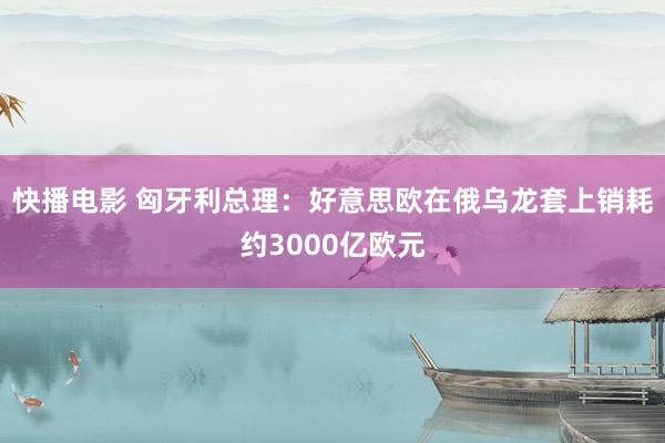 快播电影 匈牙利总理：好意思欧在俄乌龙套上销耗约3000亿欧元