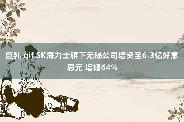 巨乳 gif SK海力士旗下无锡公司增资至6.3亿好意思元 增幅64%