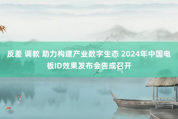 反差 调教 助力构建产业数字生态 2024年中国电板ID效果发布会告成召开