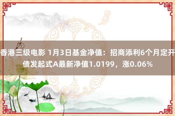 香港三级电影 1月3日基金净值：招商添利6个月定开债发起式A最新净值1.0199，涨0.06%