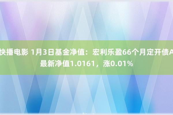 快播电影 1月3日基金净值：宏利乐盈66个月定开债A最新净值1.0161，涨0.01%