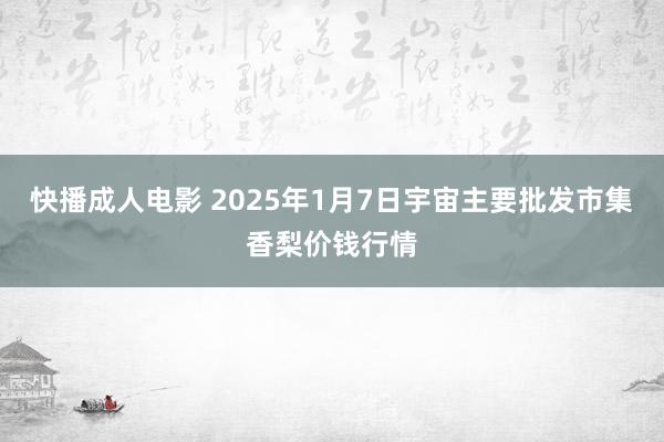 快播成人电影 2025年1月7日宇宙主要批发市集香梨价钱行情