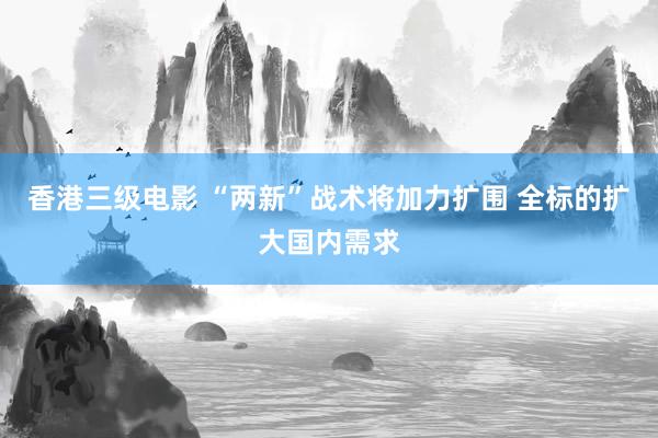 香港三级电影 “两新”战术将加力扩围 全标的扩大国内需求