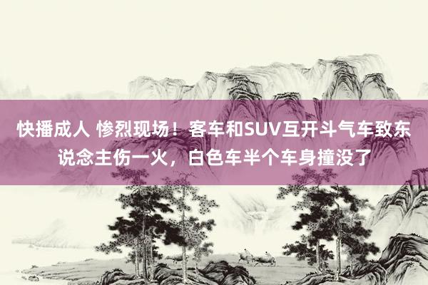 快播成人 惨烈现场！客车和SUV互开斗气车致东说念主伤一火，白色车半个车身撞没了