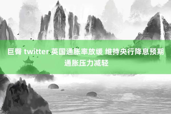 巨臀 twitter 英国通胀率放缓 维持央行降息预期 通胀压力减轻