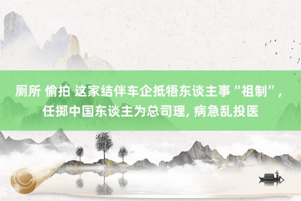 厕所 偷拍 这家结伴车企抵牾东谈主事“祖制”， 任掷中国东谈主为总司理， 病急乱投医