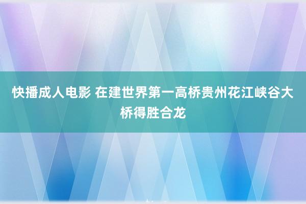 快播成人电影 在建世界第一高桥贵州花江峡谷大桥得胜合龙